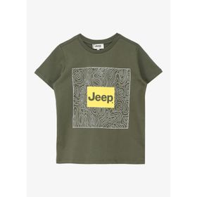 Jeep C4SB-TST4091 Haki Bisiklet Yaka Relaxed Baskılı Erkek Çocuk T-Shirt