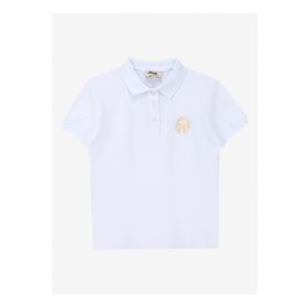 Jeep C4SG-TST4119 Ekru Polo Yaka Relaxed Baskılı Kız Çocuk T-Shirt