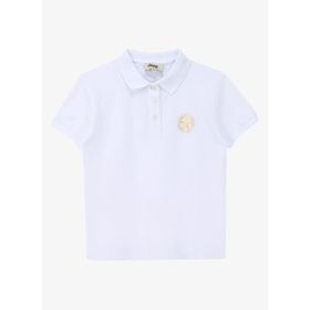 Jeep C4SG-TST4119 Ekru Polo Yaka Relaxed Baskılı Kız Çocuk T-Shirt