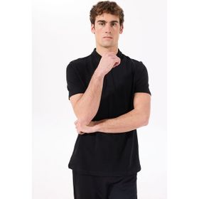 Jeep C4SM-TST4528 Siyah Polo Yaka Relaxed Nakışlı Polo Erkek T-shirt