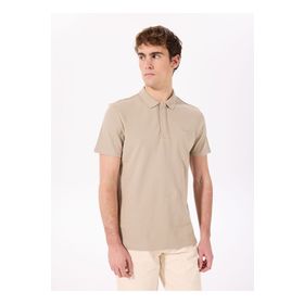 Jeep C4SM-TST4528 Taş Polo Yaka Relaxed Nakışlı Erkek T-Shirt