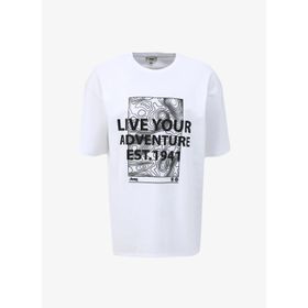 Jeep C4SM-TST4533 Bisiklet Yaka Baskılı Ekru Erkek T-Shirt