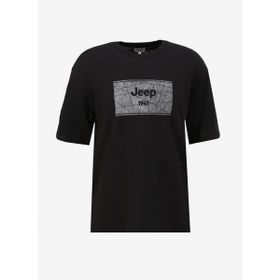 Jeep C4SM-TST4647 Siyah Bisiklet Yaka Loose Fit Baskılı Erkek T-Shirt