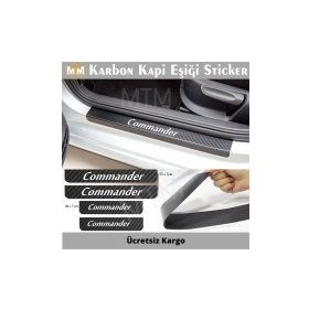 Jeep Commander 4 Adet Karbon Kapı Eşiği Sticker