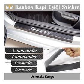 Jeep Commander 4 Adet Karbon Kapı Eşiği Sticker