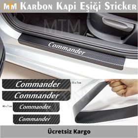 Jeep Commander 4 Adet Karbon Kapı Eşiği Sticker