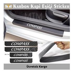 Jeep Compass 4 Adet Karbon Kapı Eşiği Sticker