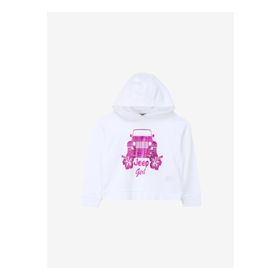 Jeep J4SG-SWT01 Ekru Kapüşonlu Relaxed Baskılı Kız Çocuk Sweatshirt