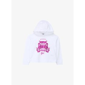 Jeep J4SG-SWT01 Ekru Kapüşonlu Relaxed Baskılı Kız Çocuk Sweatshirt