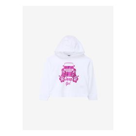 Jeep J4SG-SWT01 Ekru Kapüşonlu Relaxed Baskılı Kız Çocuk Sweatshirt