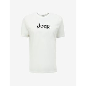 Jeep J4SM-TST7246 Kırık Beyaz Bisiklet Yaka Baskılı Erkek T-Shirt