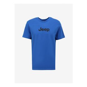 Jeep J4SM-TST7246 Mavi Bisiklet Yaka Baskılı Erkek T-Shirt