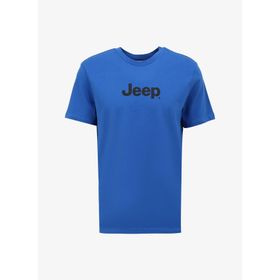 Jeep J4SM-TST7246 Mavi Bisiklet Yaka Baskılı Erkek T-Shirt