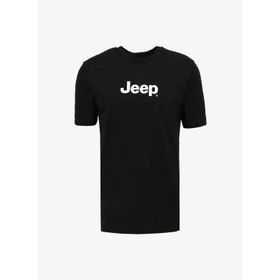 Jeep J4SM-TST7246 Siyah Bisiklet Yaka Baskılı Erkek T-Shirt