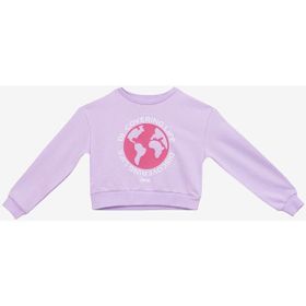 Jeep J4WG-SWT7551 Baskılı Lila Kız Çocuk Sweatshirt