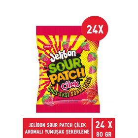 Jelibon 80 gr Sour Patch Çilek Aromalı Yumuşak Şekerleme (24 adet)