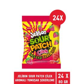 Jelibon 80 gr Sour Patch Çilek Aromalı Yumuşak Şekerleme (24 adet)