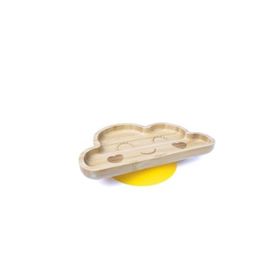 Jellyboon Bambu Bulut Sarı Vakumlu Tabak