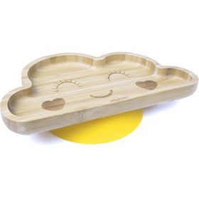 Jellyboon Bambu Bulut Sarı Vakumlu Tabak