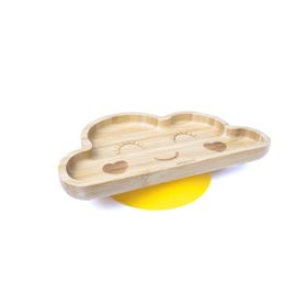 Jellyboon Bambu Bulut Sarı Vakumlu Tabak