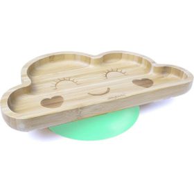 Jellyboon Bambu Bulut Yeşil Vakumlu Tabak