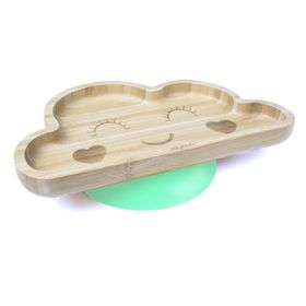 Jellyboon Bambu Bulut Yeşil Vakumlu Tabak
