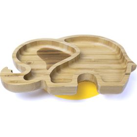 Jellyboon Bambu Fil Sarı Vakumlu Tabak