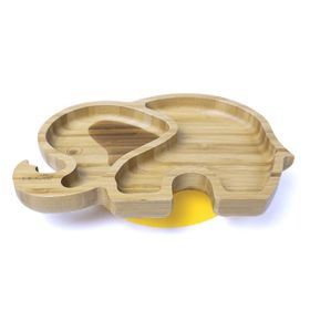 Jellyboon Bambu Fil Sarı Vakumlu Tabak