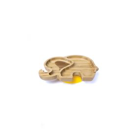 Jellyboon Bambu Fil Sarı Vakumlu Tabak