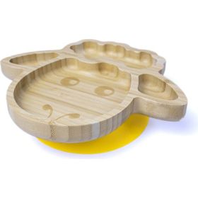 Jellyboon Bambu Kuzu Sarı Vakumlu Tabak