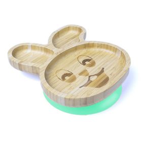 Jellyboon Bambu Tavşan Yeşil Vakumlu Tabak