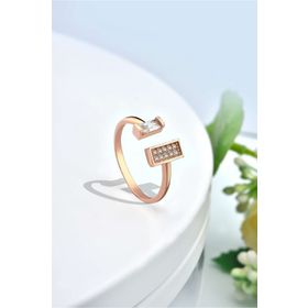 Jelux Silver Ayarlanabilir Zirkon Taşlı Gümüş Yüzük