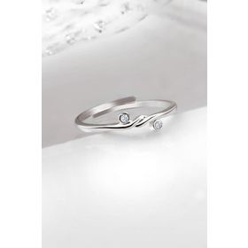 Jelux Silver Ayarlanabilir Zirkon Taşlı Gümüş Yüzük