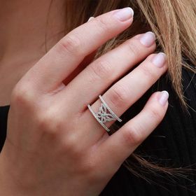 Jelux Silver Kelebek Model Zirkon Taşlı Gümüş Yüzük
