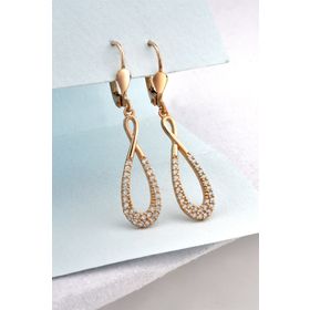 Jelux Silver Sallantılı Rose Zirkon Taşlı Gümüş Küpe