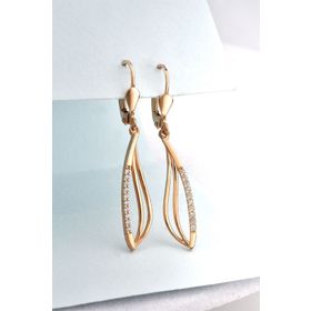 Jelux Silver Sallantılı Rose Zirkon Taşlı Gümüş Küpe