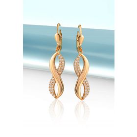 Jelux Silver Sallantılı Rose Zirkon Taşlı Gümüş Küpe