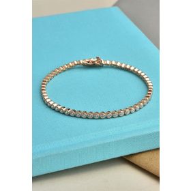 Jelux Silver Sıra Taşlı Rose Gümüş Bileklik