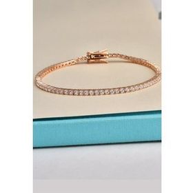 Jelux Silver Sıra Taşlı Rose Gümüş Bileklik