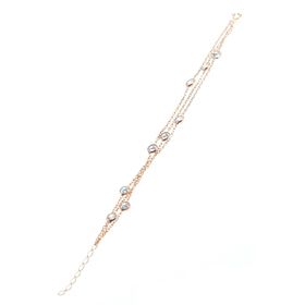 Jelux Silver Sıra Taşlı Rose Gümüş Bileklik