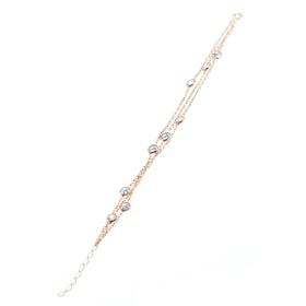 Jelux Silver Sıra Taşlı Rose Gümüş Bileklik