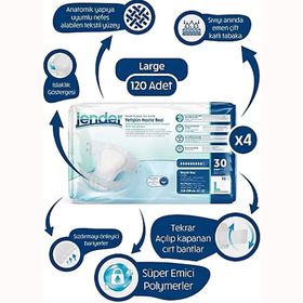 Jender 120 Adet Belbantlı XL Yetişkin Bezi