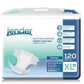 Jender Emici Bel Bantlı Large 120 Adet Beyaz Yetişkin Hasta Bezi
