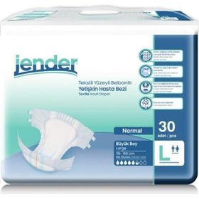 Jender Tekstil Yüzeyli Bel Bantlı Large 30x2 Adet Yetişkin Hasta Bezi