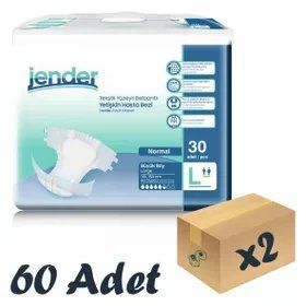 Jender Tekstil Yüzeyli Bel Bantlı Large 60 Adet Hasta Bezi