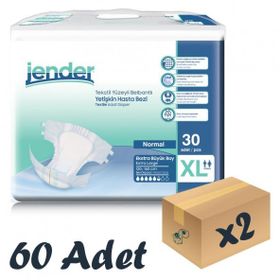 Jender Tekstil Yüzeyli Bel Bantlı XLarge 30x2 Adet Yetişkin Hasta Bezi