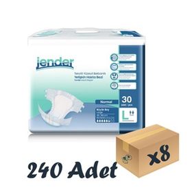 Jender Tekstil Yüzeyli Large 30'lu 8 Paket 240 Adet Bel Bantlı Yetişkin Hasta Bezi