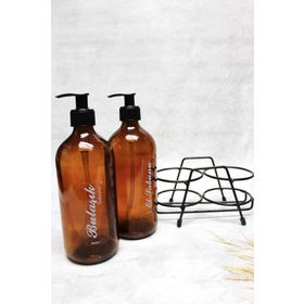 Jenisa Amber 500 ml Pompalı Siyah Standlı Sıvı Sabun Şişesi