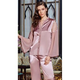 Jeremi 443 Karamel 6'lı İpek Saten Kadın Pijama Takımı