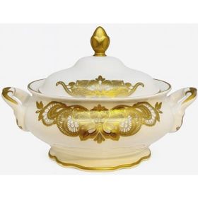 Jeremy Gold Flowers 32 cm Porselen Çorba Tenceresi